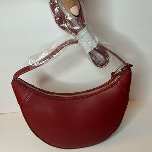 Red Crescent Crossbody Bag - Women